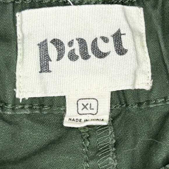 Pact Pants Mens Extra Large Green Canvas Roll Up Pant Organic Cotton Stretch XL - Picture 3 of 12